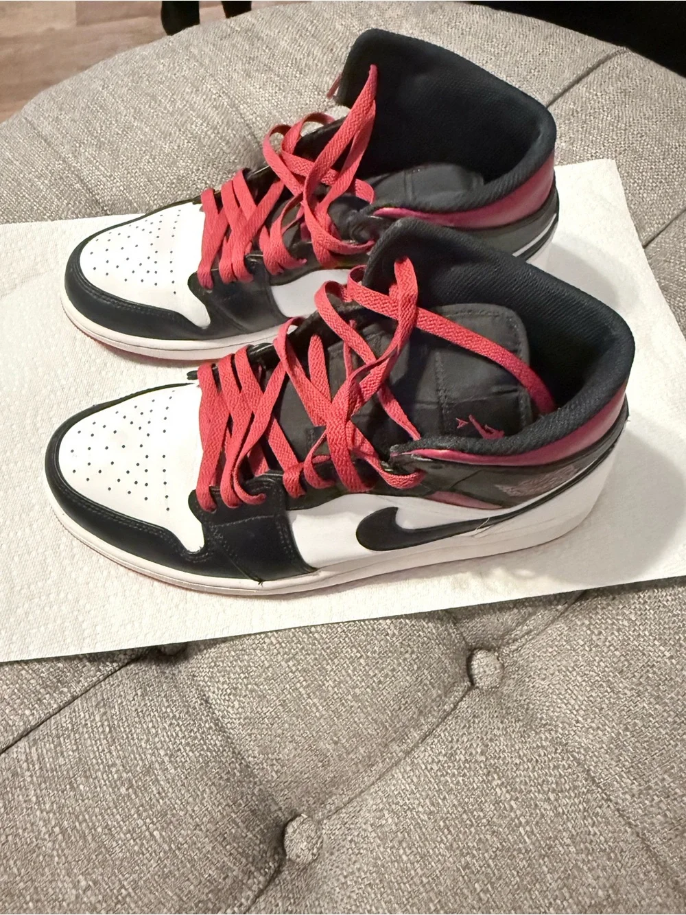 Nike Jordan 1’s Black White and Red Sneakers